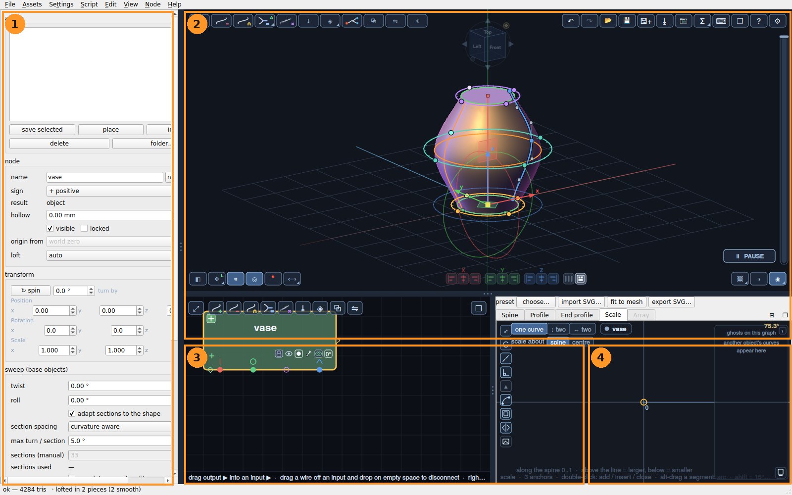 The SweeperCAD window