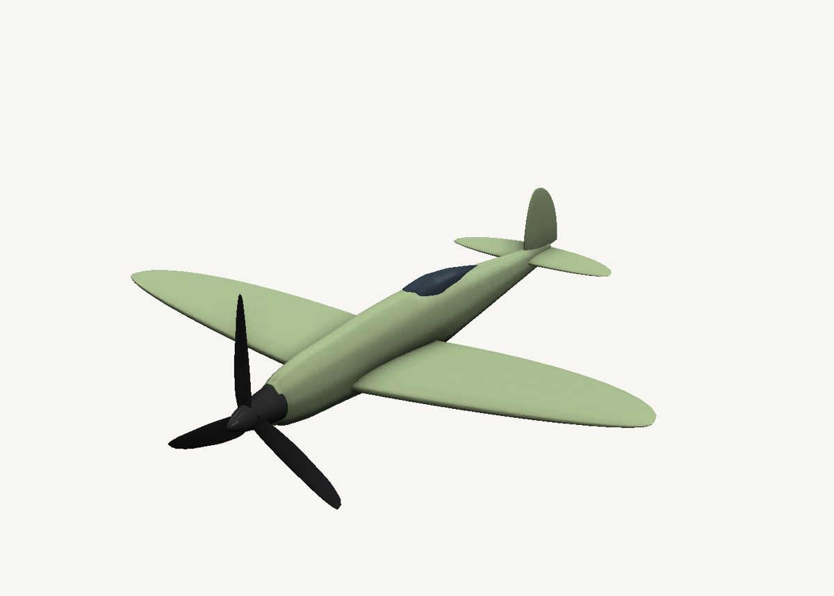 Elliptic-wing fighter modelled in SweeperCAD, view 1