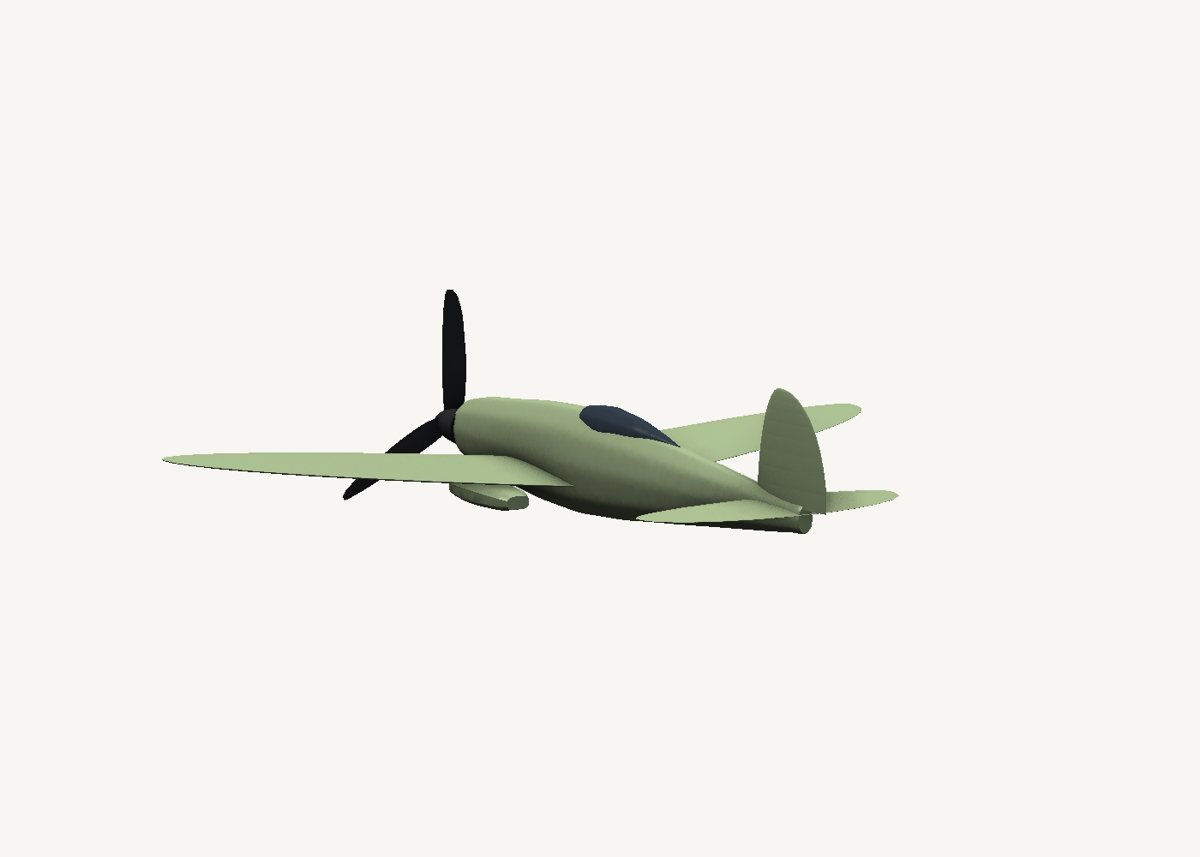 Elliptic-wing fighter modelled in SweeperCAD, view 2