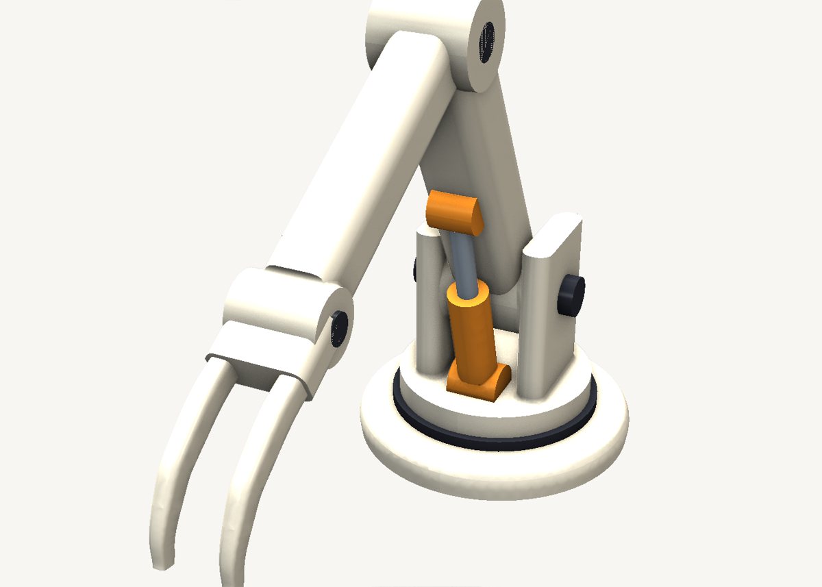 Mecha arm modelled in SweeperCAD, view 3