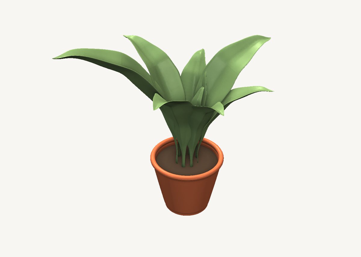Potted plant modelled in SweeperCAD, view 2
