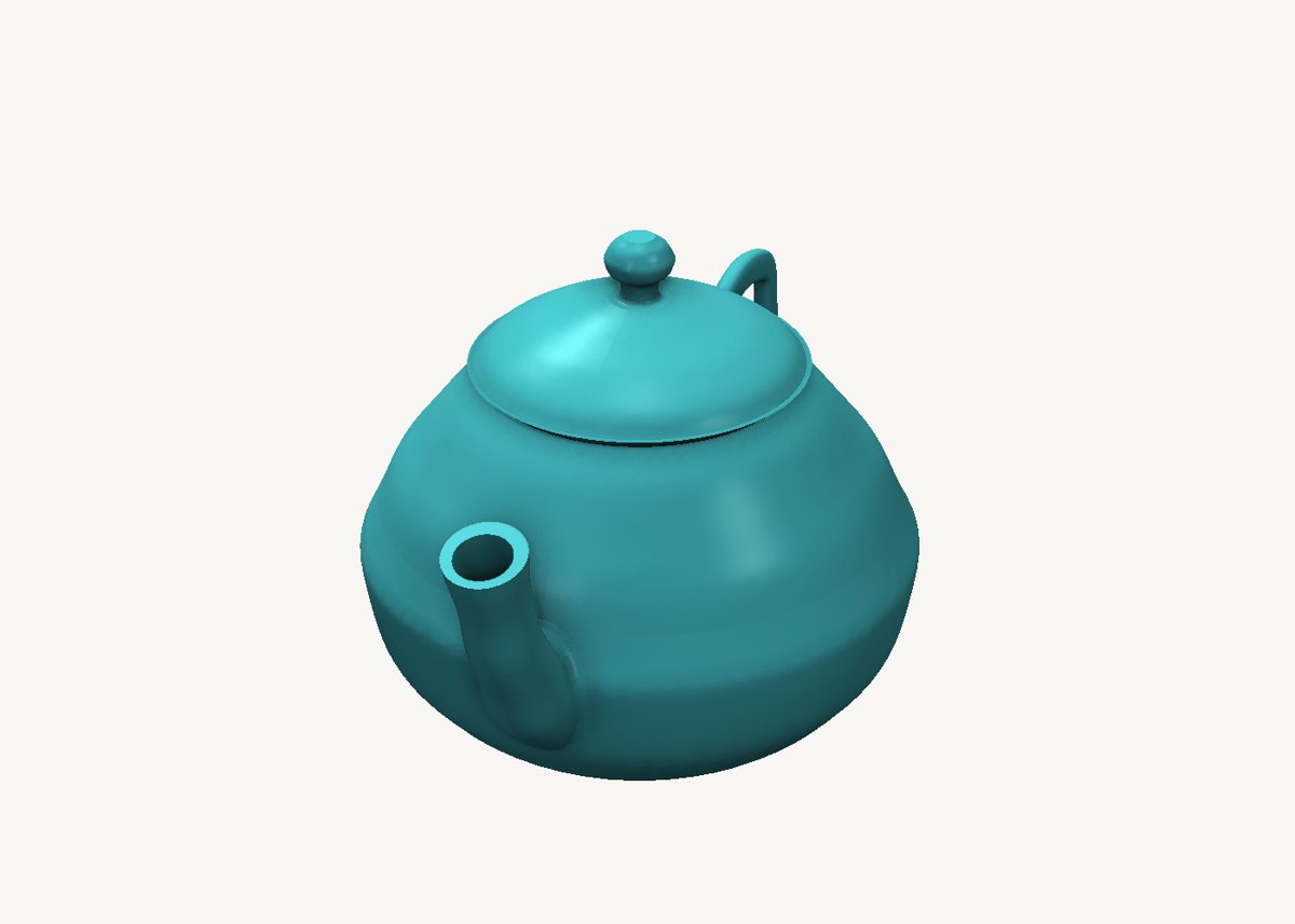 Teapot modelled in SweeperCAD, view 2